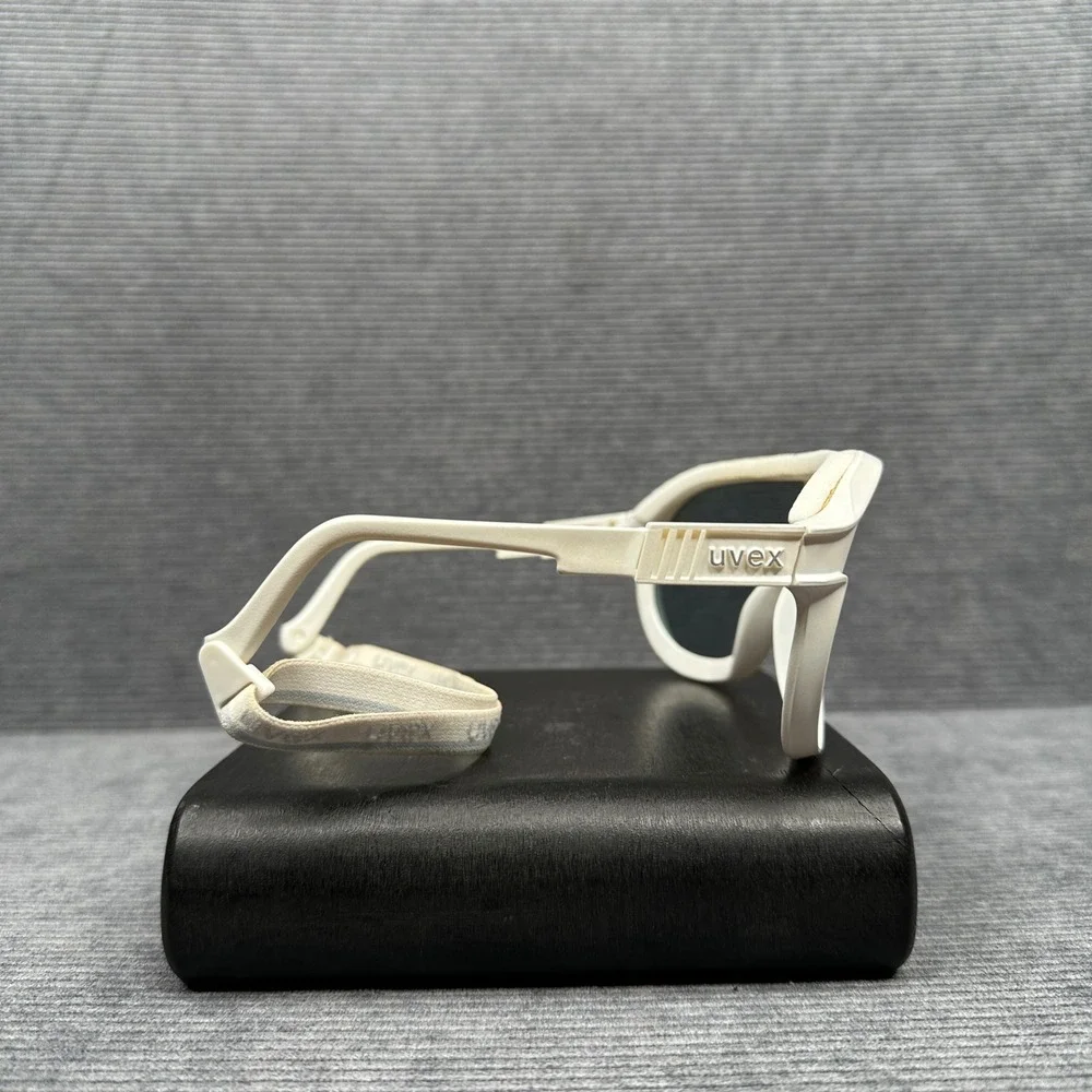 Vintage Uvex Sportstyle Shield Sunglasses White W Germany No 5347 Anti-Fog Case